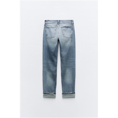 TRF SLIM-FIT FOLDED-FIT LOW-RISE JEANS