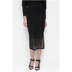 RIBBED SEAMLESS MIDI SKIRT