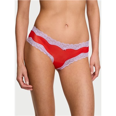 Tease Mesh Lace-Trim Cheeky Panty