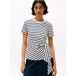 Side-Tie Crewneck T-Shirt