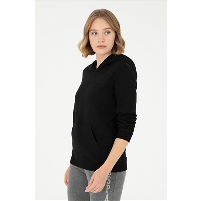 Kadın Siyah Kapüşonlu Sweatshirt