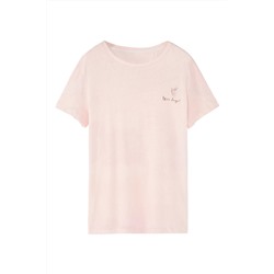 Camiseta de lino Rosa claro jaspeado