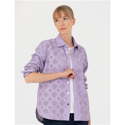 Eflatun Comfort Fit Uzun Kollu Gömlek