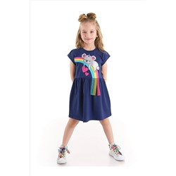 Denokids Koala Pamuklu Penye Kız Çocuk Lacivert Elbise CFF-22Y2-009