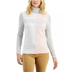 Tommy Hilfiger Logo Colorblocked Turtleneck Sweater