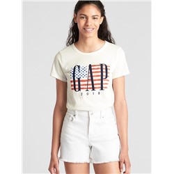 Logo Flag Short Sleeve Crewneck T-Shirt