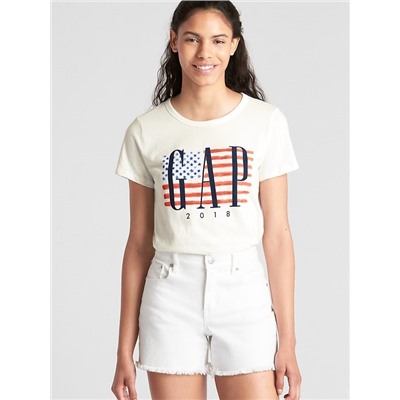 Logo Flag Short Sleeve Crewneck T-Shirt