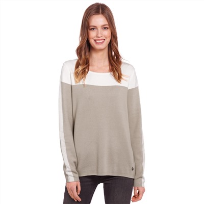 Damen Pullover mit Farbteiler