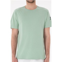 Erkek Regular Fit Bisiklet Yaka Su Yeşili Basic Tişört