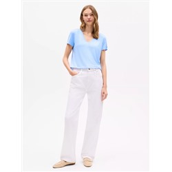 Relaxed Fit Drapey V-Neck T-Shirt