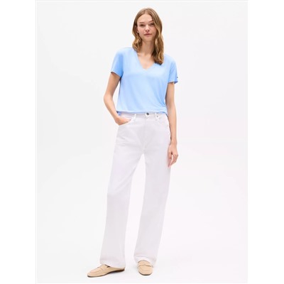 Relaxed Fit Drapey V-Neck T-Shirt