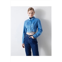 İpekyolBelden bağlamalı crop bluz
