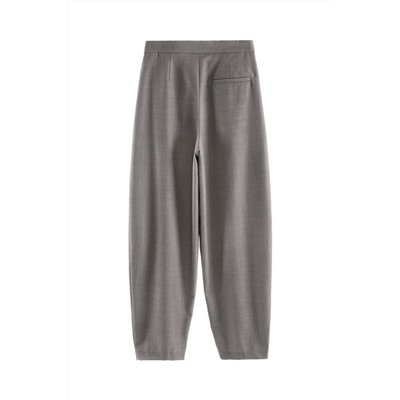 Pantalón carrot de lana Marrón jaspeado