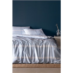 Klaw King Size %100 Pamuk Ranforce Baskılı Nevresim Takımı - Mavi