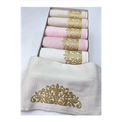 AYHANHOME 6’lı Gold Işleme Motifli Kadife Kutulu 30x50 Mutfak Havlu Seti *Gold*Mutfak