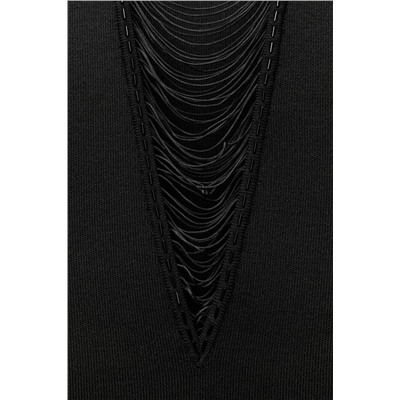 KNIT DRESS WITH FRINGING