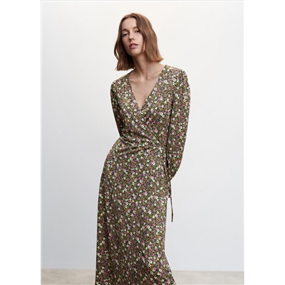 Vestido estampado abertura