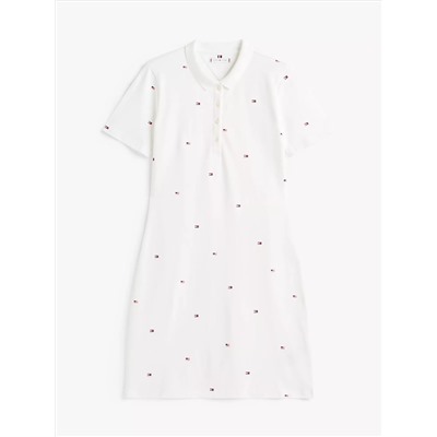 Allover Flag  Slim Stretch Polo Dress