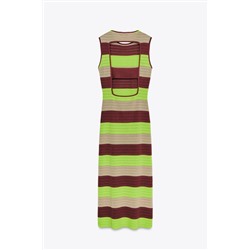 STRIPED KNIT MAXI DRESS