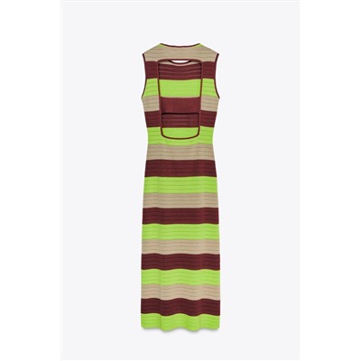 STRIPED KNIT MAXI DRESS