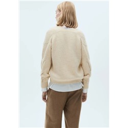 Женский пуловер с красивыми объемными  косами  MANG*O