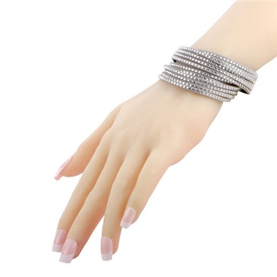 Swarovski  Slake Grey 2 in 1 Suede Wrap Bracelet 5181989 M Medium