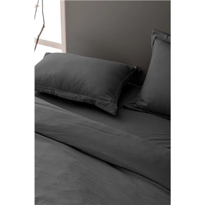 Mona Tek Kişilik Microfiber Lastikli Nevresim Takımı - Antrasit