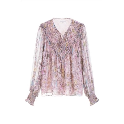 Blusa de seda Rosa claro