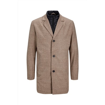 Chaqueta efecto doble prenda Beige y marrón