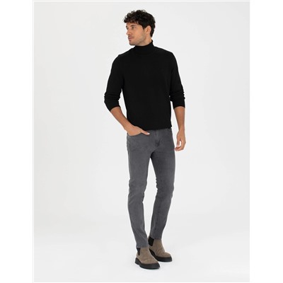 Siyah Slim Fit Basic Kazak