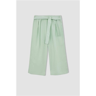 Kız Çocuk Culotte Geniş Paça Viskon Pantolon