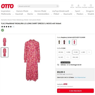 Ott*o лёгкое платье  с круглым вырезом и длинными рукавами, цена на оф сайте 89  экспорт✔️
