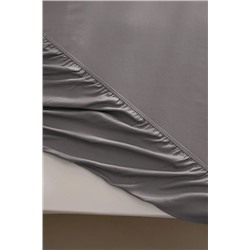 Ciel King Size Plus %100 Pamuk Lastikli Saten Çarşaf - Gri