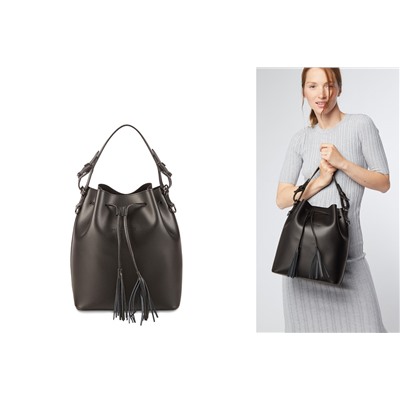 Bolso saco de piel Jila Negro