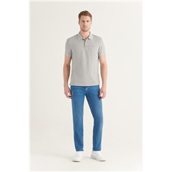 Gri %100 Pamuk Serin Tutan Polo Yaka T-Shirt