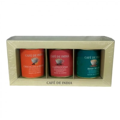 BHARAT BAZAR Coffee Set Irish Cream Cappuccino Chocolate&amp;Orange Набор натурального кофе 150г