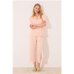 Pijama camisero viscosa naranja