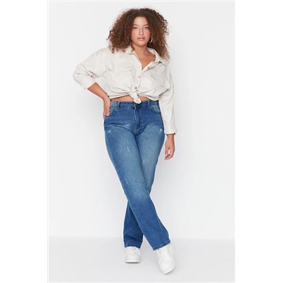 Trendyol Curve Açık Mavi Yüksek Bel Bootcut Jeans TBBAW23CJ00011