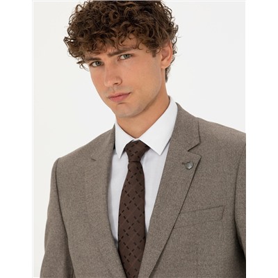 Açık Kahverengi Slim Fit Takım Elbise