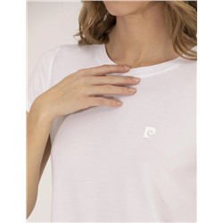 Beyaz Comfort Fit Bisiklet Yaka Basic Tişört