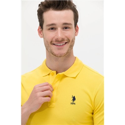 Erkek Koyu Sarı Basic Polo Yaka Tişört