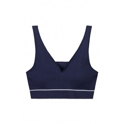 Sujetador seamless canalé azul