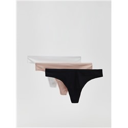 Tangas aus Rippstrick, 3er-Pack
