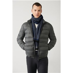 Avva Erkek Antrasit Dik Yaka Su Itici Rüzgar Geçirmez Hafif Comfort Fit Rahat Kesim Şişme Mont E006019