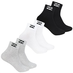 Billabong Unisex Quarter Socken 3 Paar multi BG-21 QUARTER