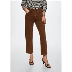 Jeans rectos tiro alto crop -  Mujer | MANGO OUTLET España