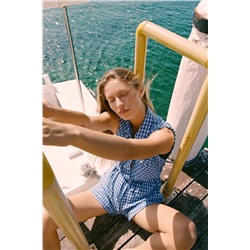 SHORT CHECKED JUMPSUIT