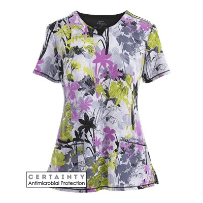 Cherokee Infinity Scrubs Tropical Tendencies Antimicrobial Print Top