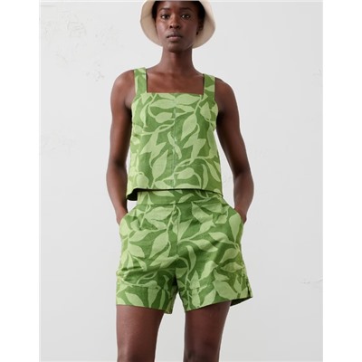 Linen-Blend Pull-On Short