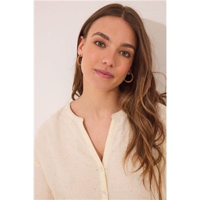 Pijama camisero muselina 100% algodón blanco